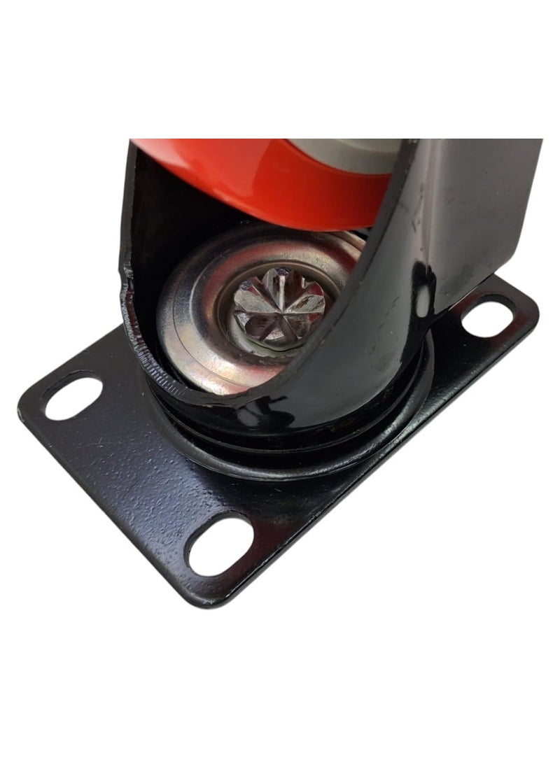THOISEWELT THOISEWELT Industrial Heavy Duty Caster Wheel For Furniture Sofa Bed Moving 2 Brack 2 360Degree Swivel Plate Polyurethane Furniture Airport Trolly Mall Trolly Cart Full Set 50mm  - Image 4