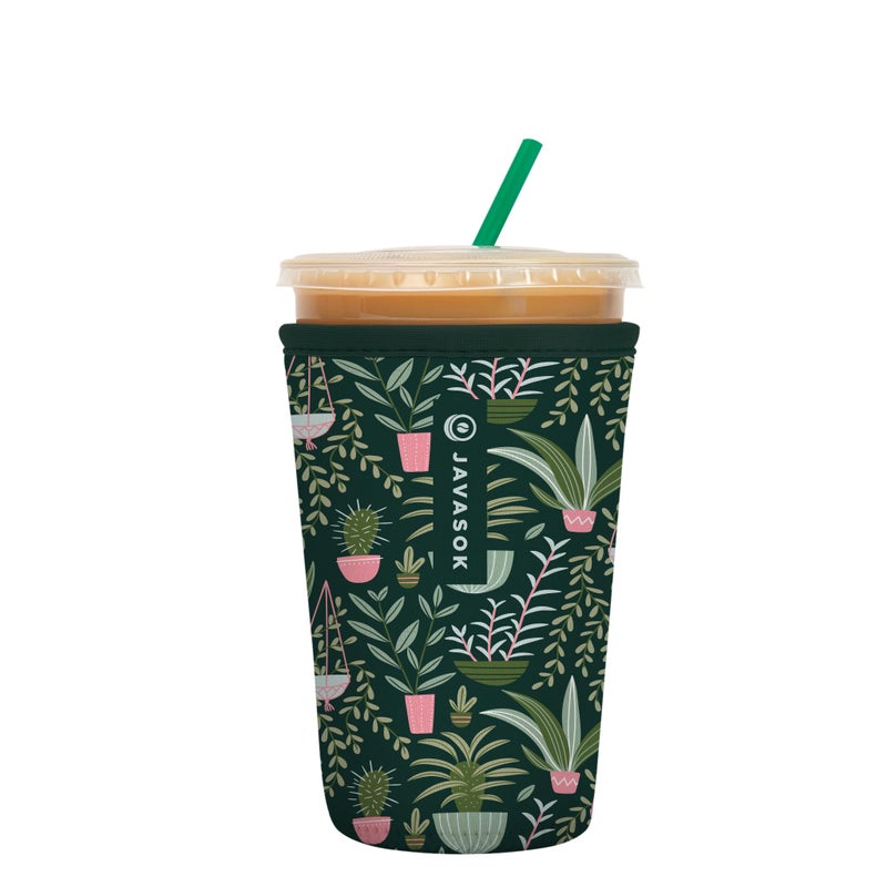 Sok It Java Sok Iced Coffee & Cold Soda Insulated Neoprene Cup Sleeve (Green Living  Medium: 22-28oz) - Image 1