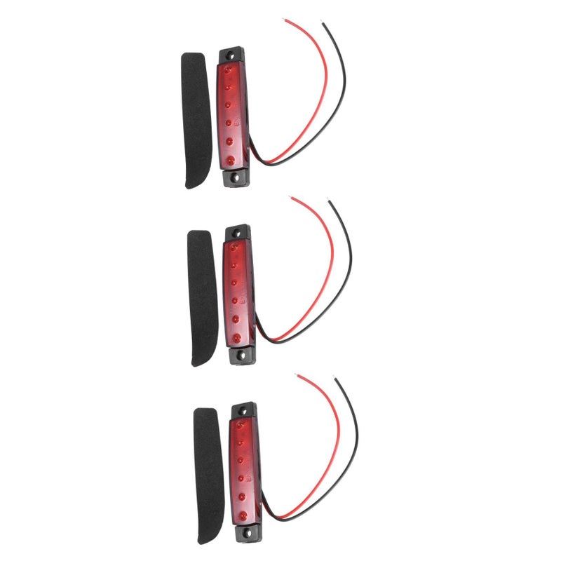 Red LED Tail Light Replacement 12V Trailer Brake Turn Signal Marker Light 3 Pack - Image 2