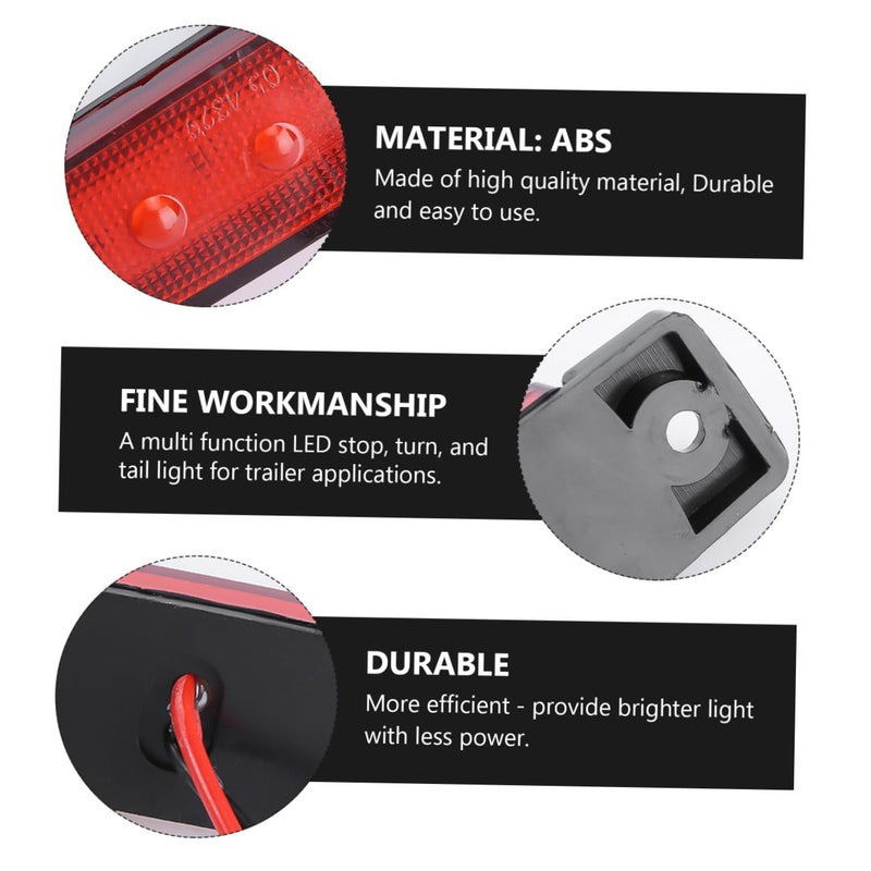 Red LED Tail Light Replacement 12V Trailer Brake Turn Signal Marker Light 3 Pack - Image 4