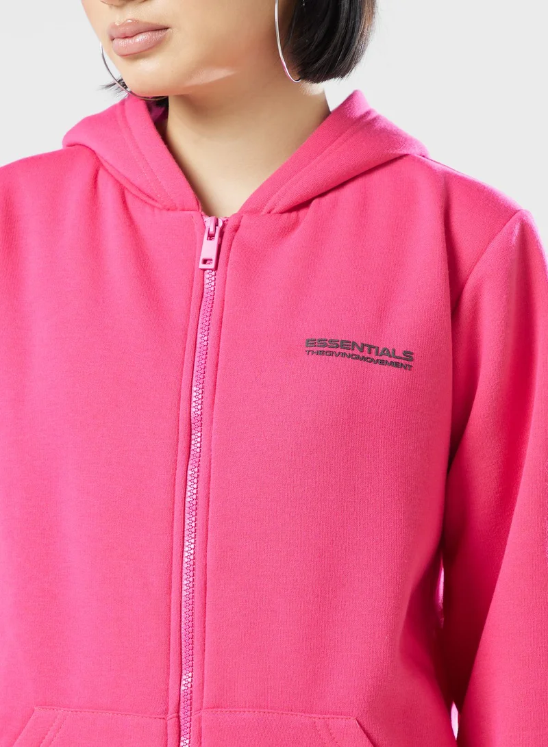 The Giving Movement Regular Zip Logo Hoodie