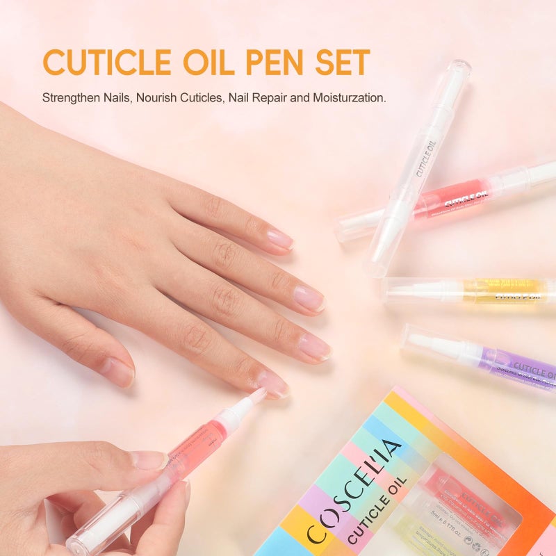 COSCELIA 8pcs Cuticle Oil Pen Bulk for Nails Polish Repair Pen Nail Nourishment Polish with Vitamins to Nourish and Moisturize Skin for Cuticle Nail Care - Image 2