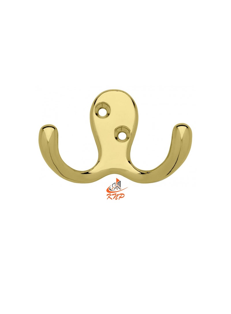 KNP Double Coat Hook - Brass - Image 3