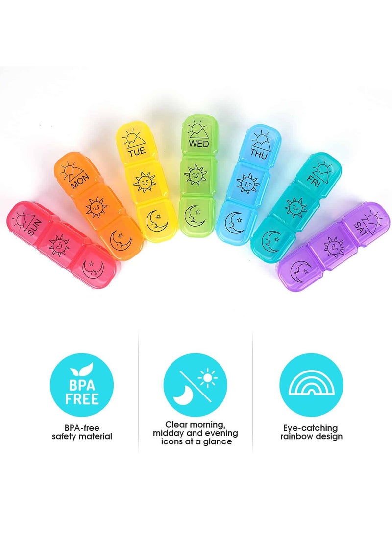 Aideli Weekly Pill Organizer 3 Times a Day – 7 Day Pill Box with AM PM Night Compartments, Portable Medicine Organizer for Travel & Home Use - Image 3