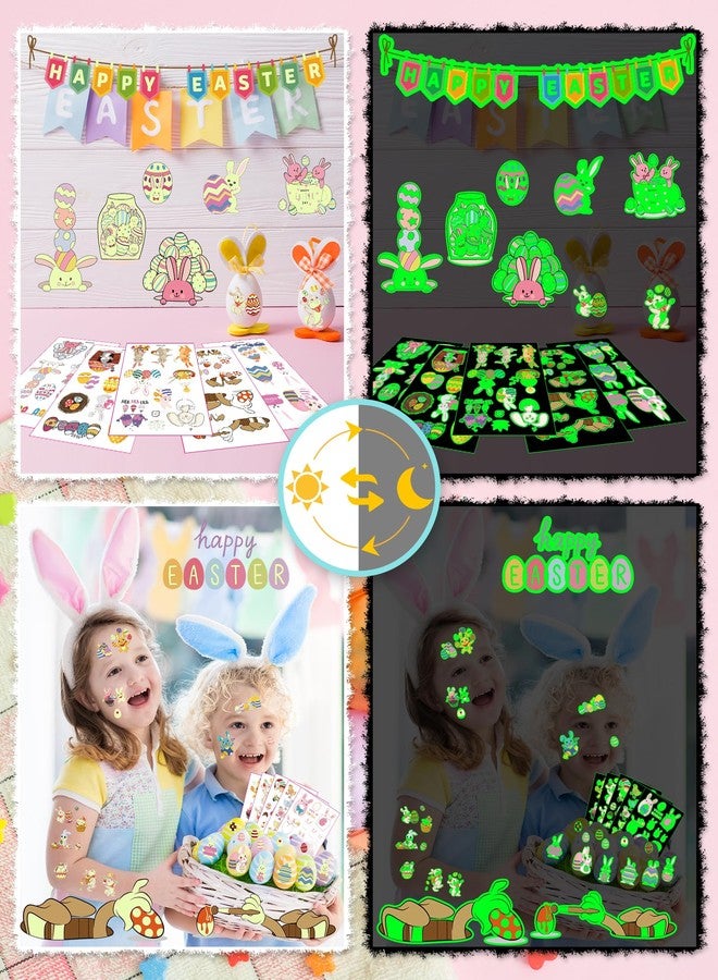 Greingways 110 Styles Easter Tattoos Party Favors for Kids, Luminous Temporary Tattoos Stickers, Egg Decorating Fillers Easter Goodie Bag Basket Stuffers Gifts for Girls Boys Kids Teens - Image 3