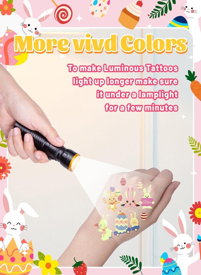 Greingways 110 Styles Easter Tattoos Party Favors for Kids, Luminous Temporary Tattoos Stickers, Egg Decorating Fillers Easter Goodie Bag Basket Stuffers Gifts for Girls Boys Kids Teens - Image 5
