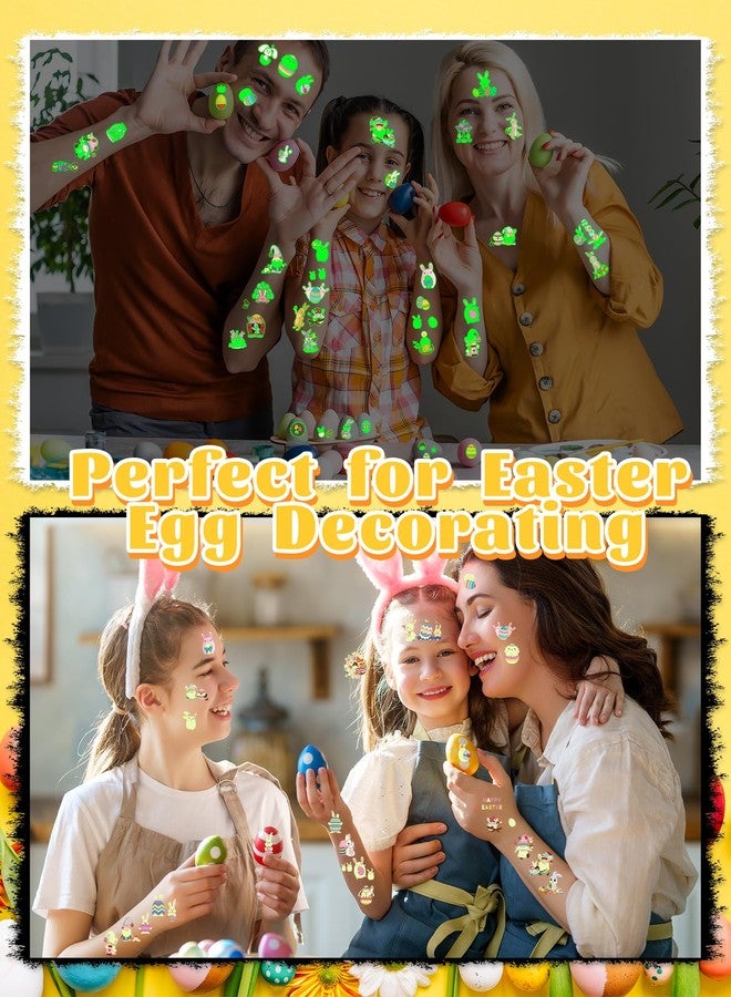 Greingways 110 Styles Easter Tattoos Party Favors for Kids, Luminous Temporary Tattoos Stickers, Egg Decorating Fillers Easter Goodie Bag Basket Stuffers Gifts for Girls Boys Kids Teens - Image 4
