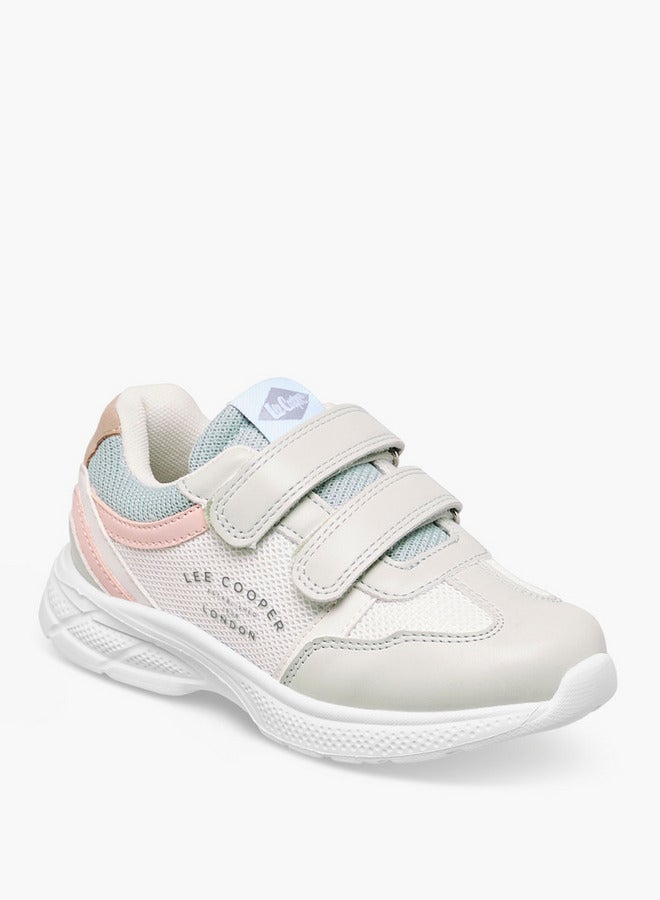 Lee Cooper Girls' Panelled Sneakers with Hook and Loop Closure - Image 2