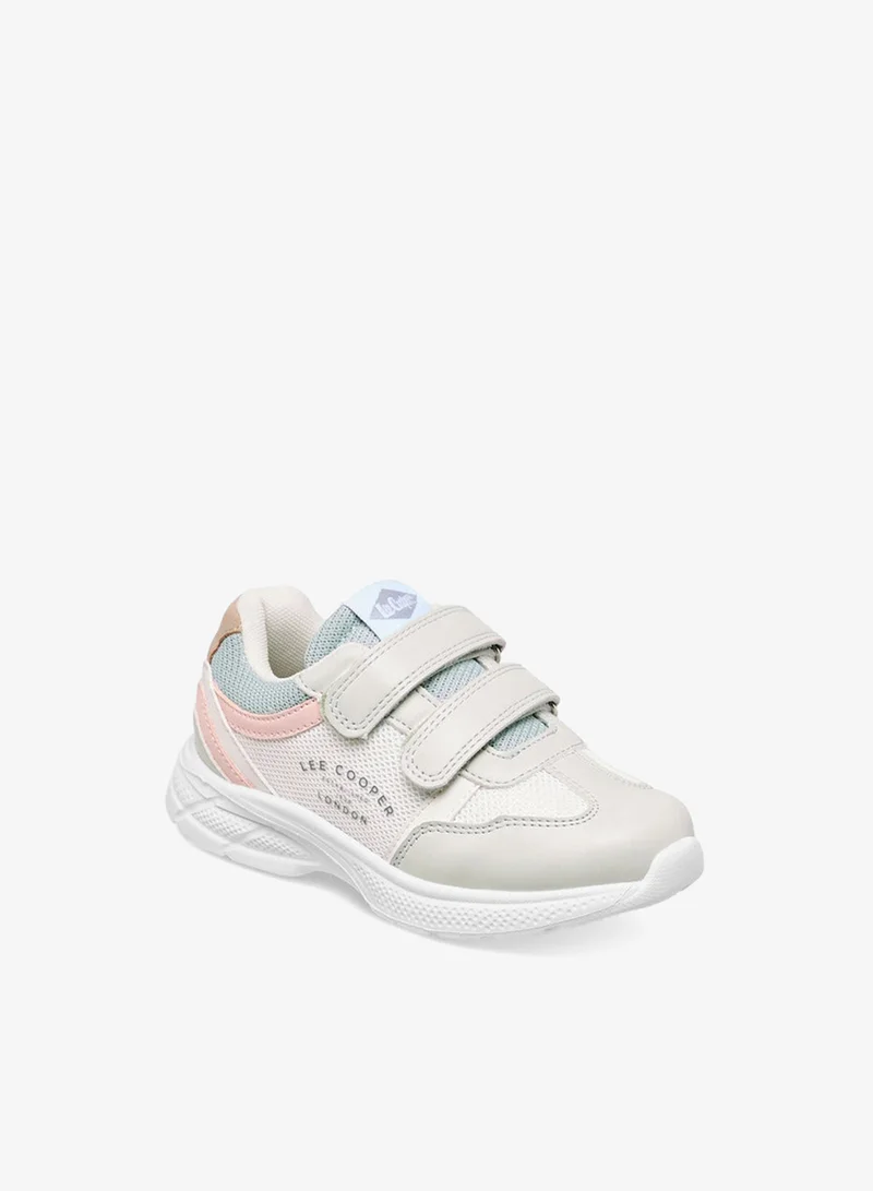 Lee Cooper Girls' Panelled Sneakers with Hook and Loop Closure
