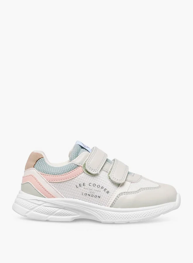 Lee Cooper Girls' Panelled Sneakers With Hook And Loop Closure