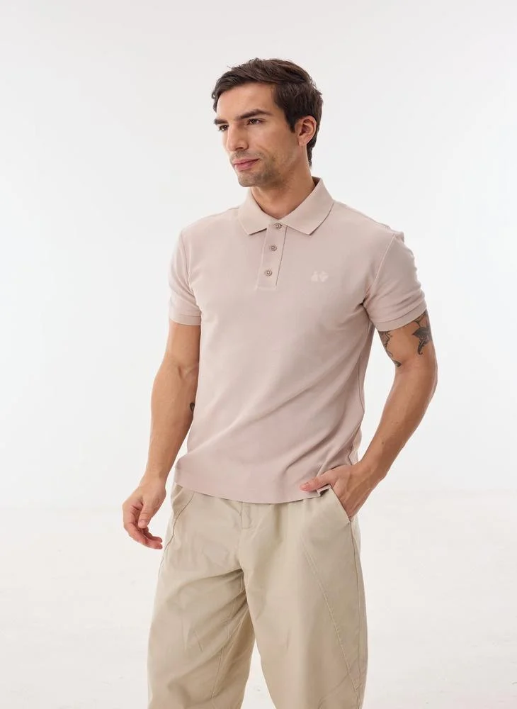 Ashita Fernandes Emon Men’s Baby Pink Cotton Blend Collar T-Shirt – Relaxed Fit, Solid, Lightweight Casual Wear