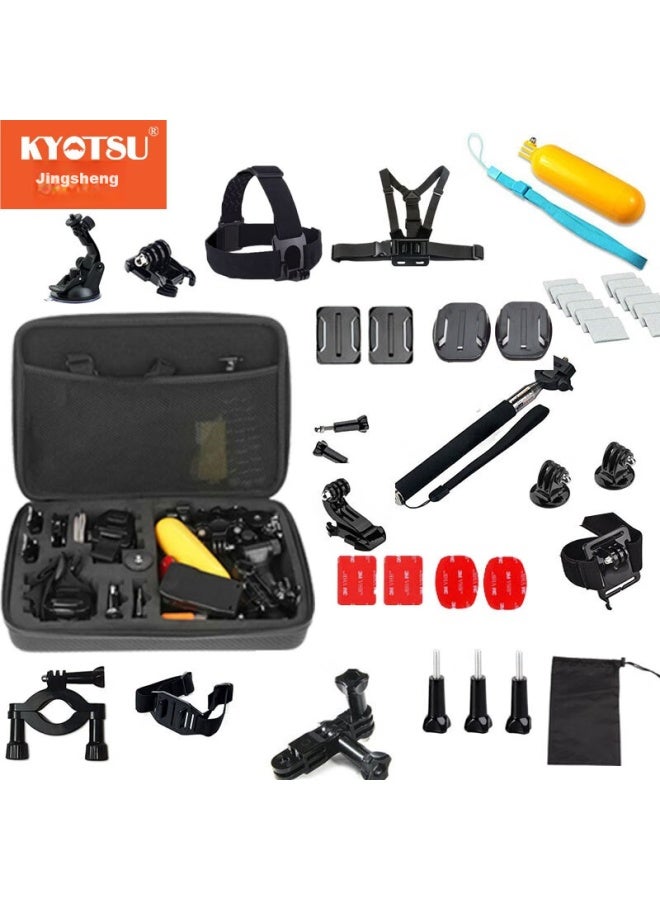 Kyotsu مجموعة ملحقات عالمية لكاميرات الحركة Kyotsu Jingsheng Gopro 13/12/11، Dji Action 5Pro/4/3/2، سلسلة 360 وغيرها، حقيبة تخزين، قضيب طفو، إلخ، مجموعة مكونة من 40 قطعة - Image 1