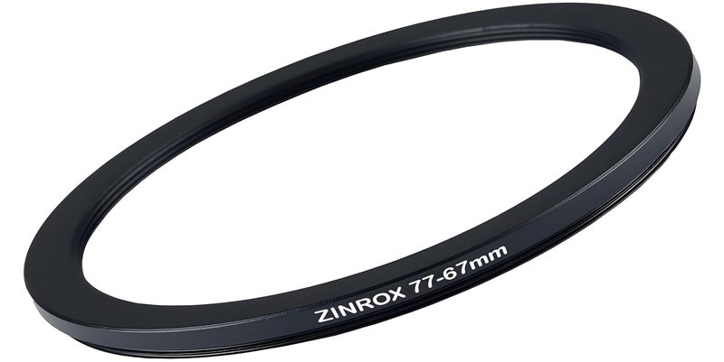ZINROX® 77-67mm Step Down Lens Filter Adapter Ring Set of 1 Piece Size 77mm to 67mm Stepping Ring Adapter - Image 1
