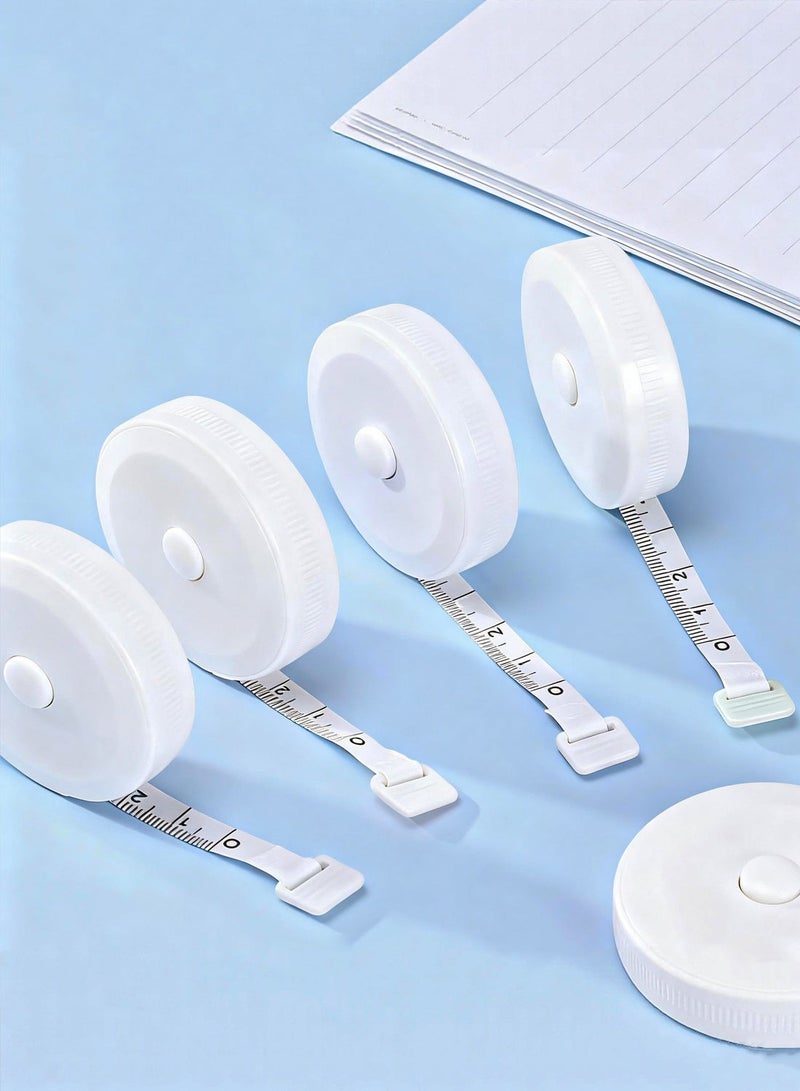 Mini Tape Measure Retractable Bulk 1.5m Small Measuring Tape Pocket Tiny Inch and Metric Measurement for Construction Party Favors, Operation Christmas Items, Men Gifts(White) - Image 1