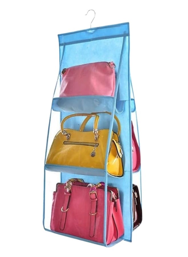 FALMER - Large Foldable 6 Pockets Handbag Organizer Easy to Use Handbag Organizer - Blue - Image 1