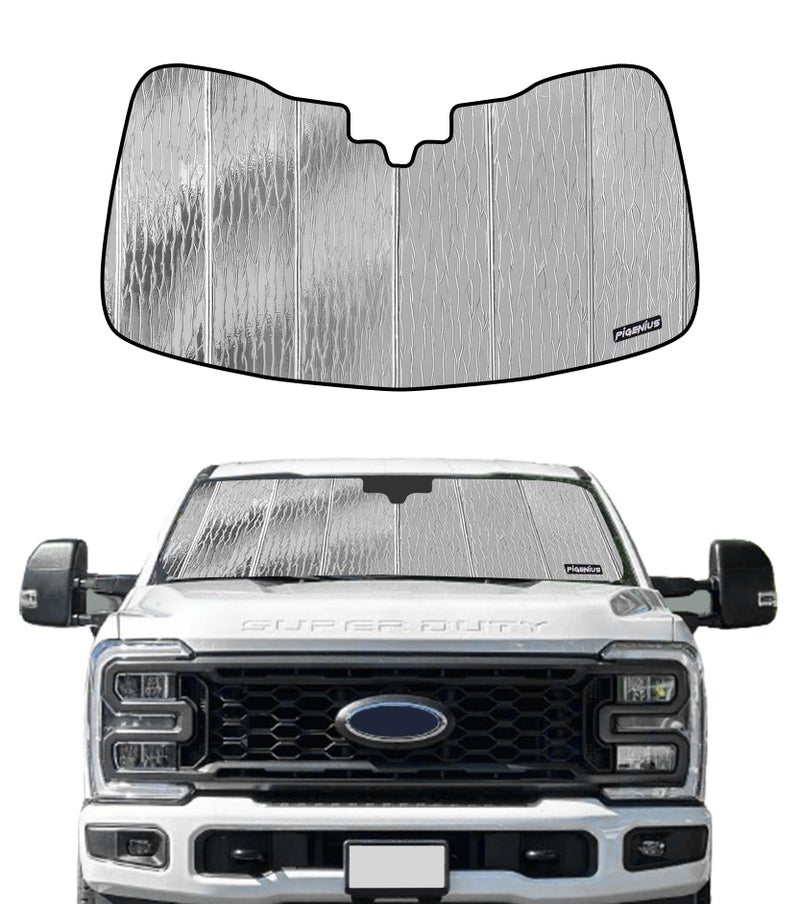 Pigenius Windshield Sun Shade for Ford F250F350F450F550F600 20232025 Front Window Sunshade AstraGuard