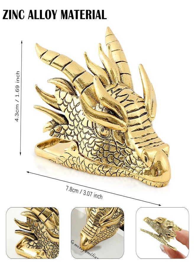 SAMIQU Retro Dragon Head Bookmark - Page Holder - Reading Note Paper Clip for Home School Office - Gift for Teachers Clerks Students and Book Lovers (Gold) - Image 4