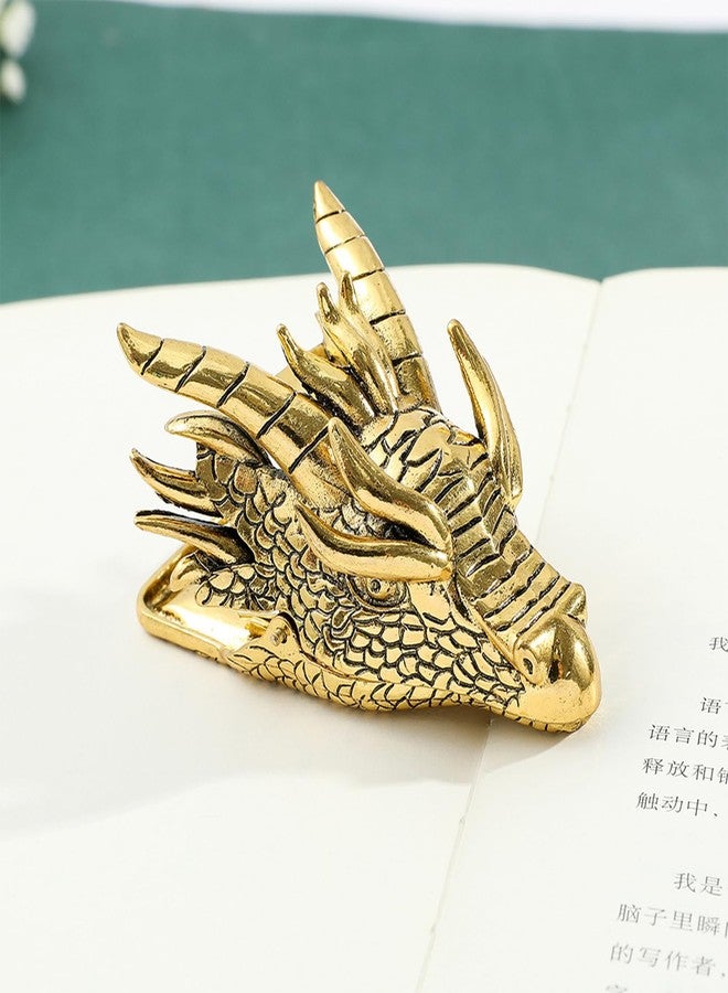 SAMIQU Retro Dragon Head Bookmark - Page Holder - Reading Note Paper Clip for Home School Office - Gift for Teachers Clerks Students and Book Lovers (Gold) - Image 5