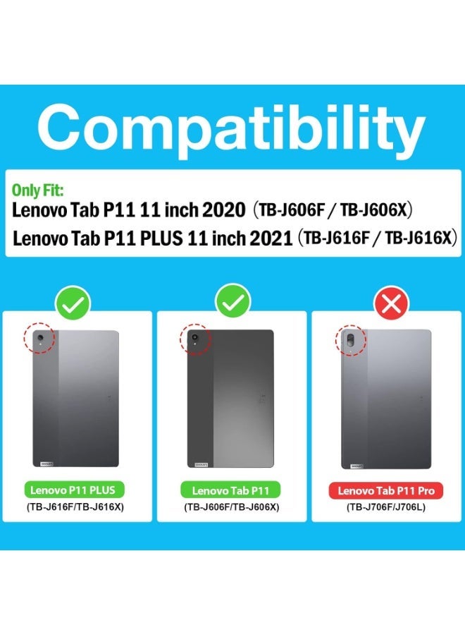 Procases Case for Lenovo Tab P11 Plus 2021 and Tab P11 2020 11 Inch Tablet TB J616F TB J616X TB J606F TB J606X Slim Shockproof Stand Folio Protective Hard Shell Cover with Auto Sleep Wake Black - Image 5
