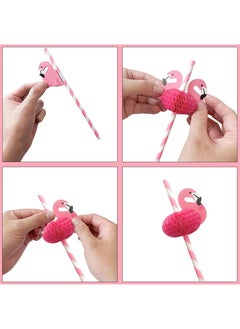 Generic 10Pcs Drinking Straws,Flamingo Disposable Art Straws,Food Grade High-quality Paper Straws,For Pool Parties,Table Decorating,Birthdays & Weddings.  - Image 4