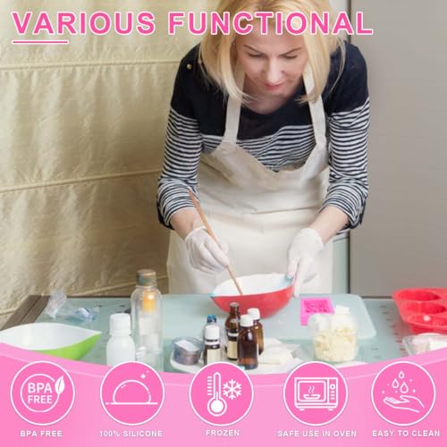 OBTANIM 2 Pcs Silicone Square Rose Flower Fondant Molds Handmade Chocolate Candy Moulds for DIY Craft Art Soap Candle Making Cake Decoration - Image 4