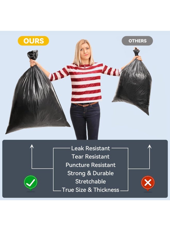 صن سباير كيس قمامة كبير للغاية ، كيس قمامة مقاوم للثقب سعة 55-60 جالون | 50 كيس | كيس قمامة بلاستيكي أسود كبير للمنزل ، المطبخ ، التجاري ، الفناء ، العشب (80 سم × 100 سم) - Image 4