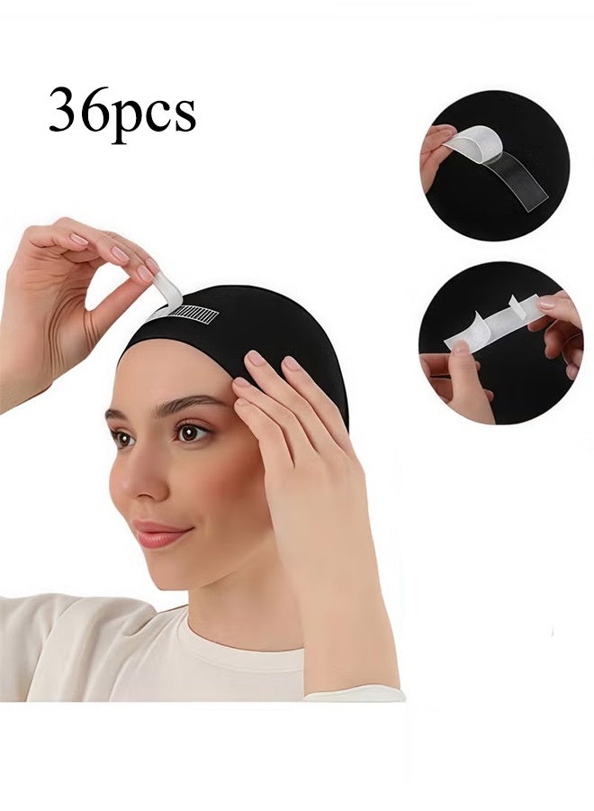 واي جيه 1 حزمة من الشريط ذي الوجهين، مناسبة لملابس غطاء الرأس، وملصقات الحجاب، وشريط ذي وجهين، وشريط قوي، مناسبة لمختلف أقمشة الملابس والتنورات، (حزمة واحدة 36 قطعة) - Image 1