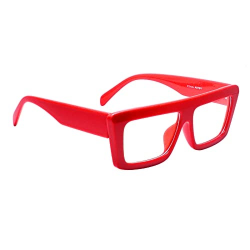 Peter Jones Square Red Oversized Large Unisex Blue Light Blocking Computer Glasses (22012-RD) - Image 2