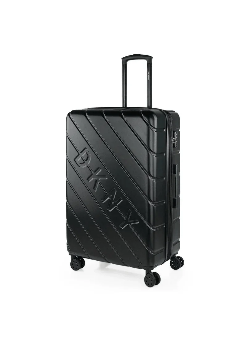 DKNY Side Tracked Hardside Luggage on Wheels for Unisex | Ultra Lightweight ABS on with Spinner Wheels 4 Color Black