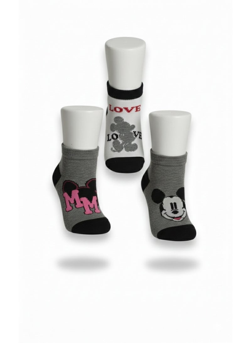 ميكي ماوس 3 أزواج | جوارب كاحل ميكي ماوس 78% قطن | 18% بوليستر | 4% إيلاستين - Image 5