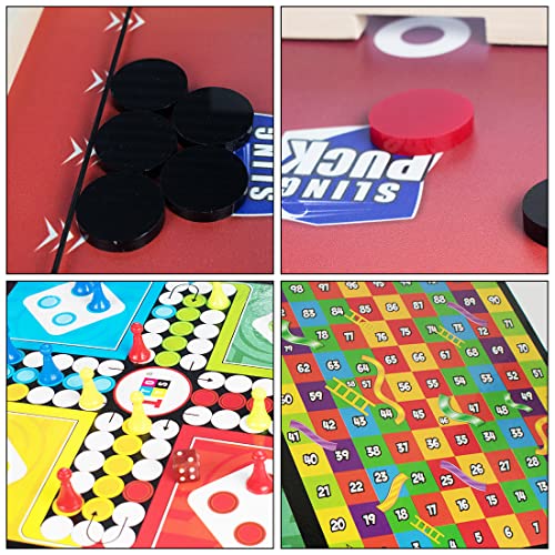 Wembley Games for Boys 10 Years String Hockey Fastest Finger Board Game Fast Sling Puck Snake Ladder and Ludo 3 in 1 Parent Children Family Indoor Games for Kids Wooden - BIS Approved - Image 5