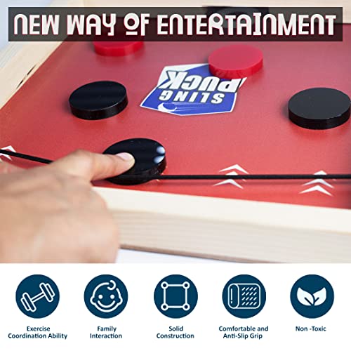 Wembley Games for Boys 10 Years String Hockey Fastest Finger Board Game Fast Sling Puck Snake Ladder and Ludo 3 in 1 Parent Children Family Indoor Games for Kids Wooden - BIS Approved - Image 3