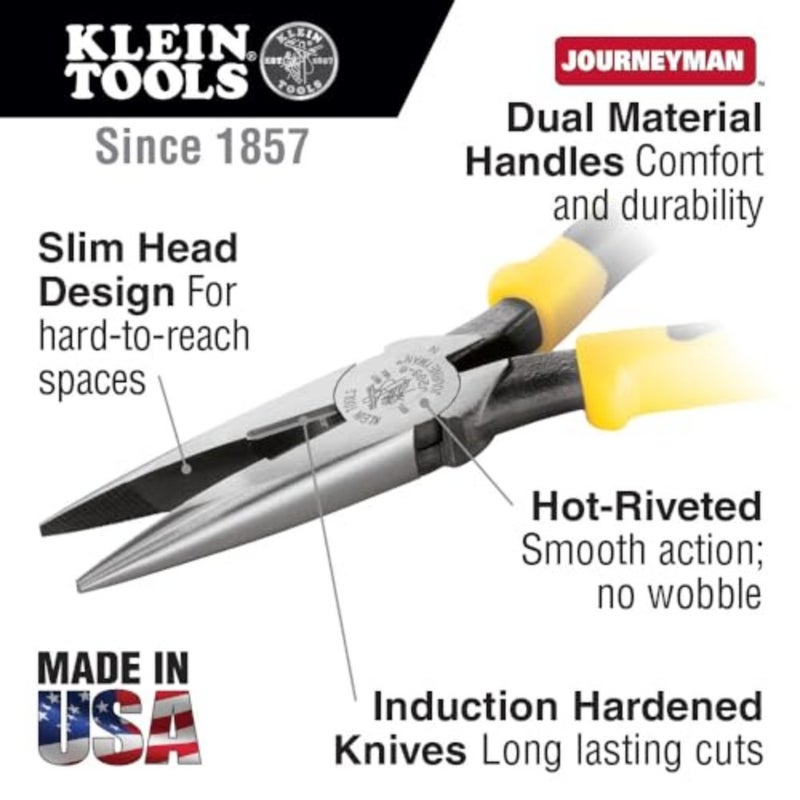80086 Journeyman Kit, High Leverage Side Cutting, Diagonal, Long Nose s to Strip, Cut and Crimp Wire, 6-Piece - Image 4