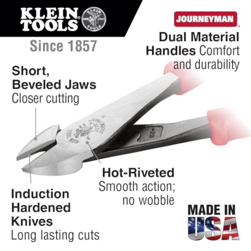 80086 Journeyman Kit, High Leverage Side Cutting, Diagonal, Long Nose s to Strip, Cut and Crimp Wire, 6-Piece - Image 3