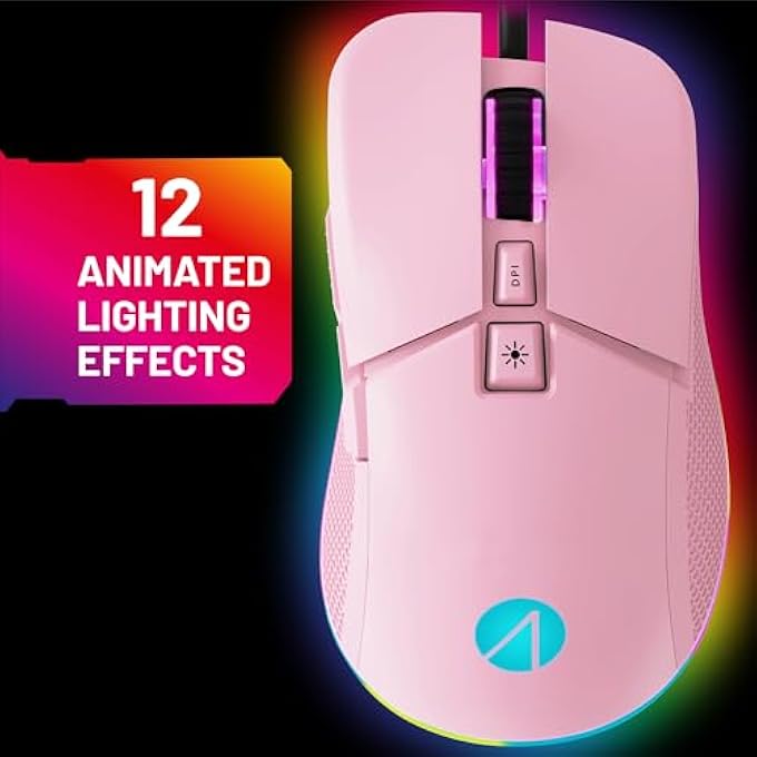 Stealth PASTEL PINK LED LIGHT-UP 7-BUTTON GAMING MOUSE - COMPATIBLE WITH GAMING CONSOLES & PC - Image 3