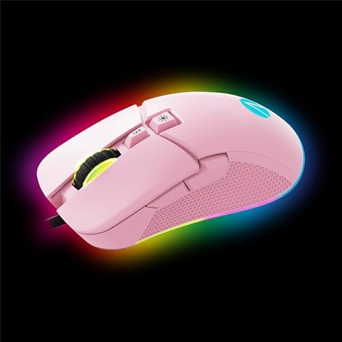 Stealth PASTEL PINK LED LIGHT-UP 7-BUTTON GAMING MOUSE - COMPATIBLE WITH GAMING CONSOLES & PC - Image 2