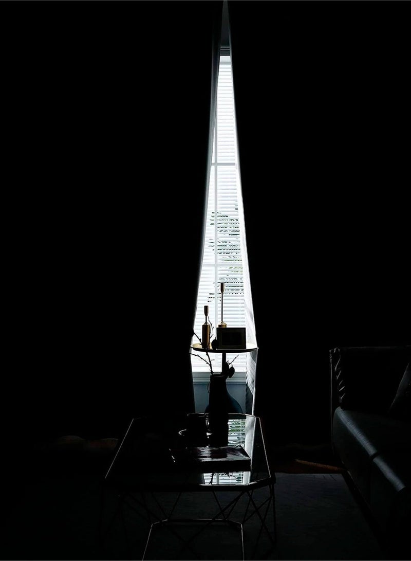 EzzySo ستائر معتمة 100% من قطعتين 2 لوحات تغطية نوافذ لغرفة النوم عازلة حرارية ستائر مظلمة مع حلقات حجب الضوء ستائر معتمة لغرفة المعيشة باللون الأبيض الفاتح - Image 4