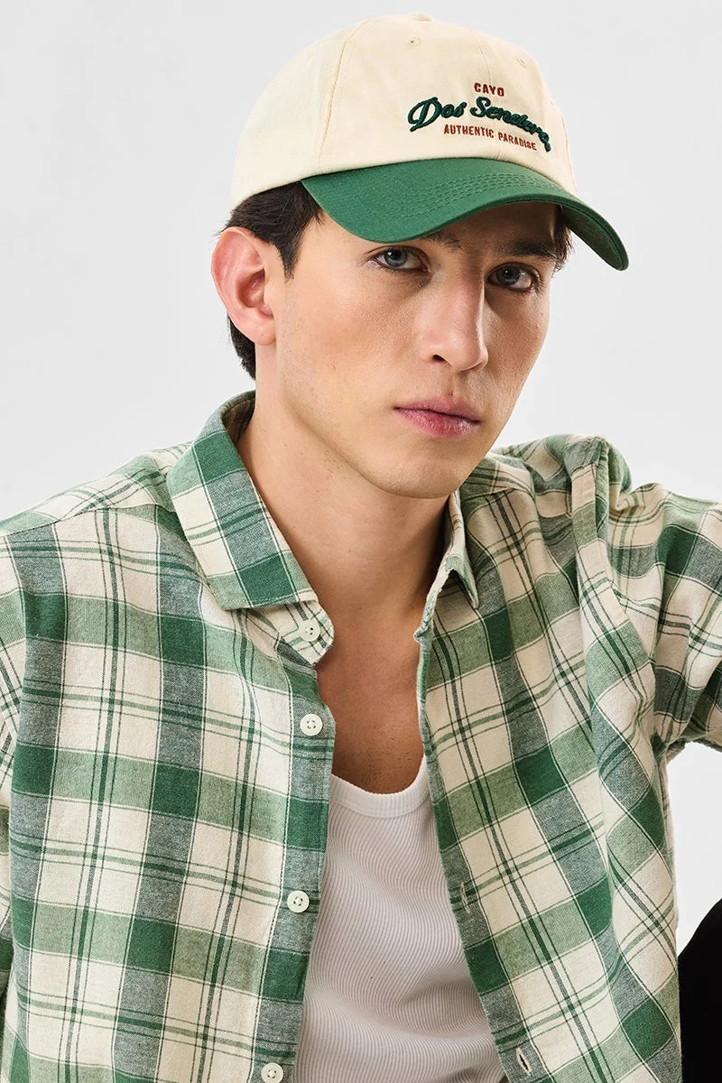 SNITCH Green Checkered Half Sleeve Regular Fit Shirt