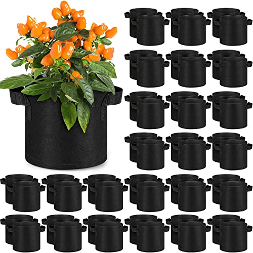 Nuanchu 60 Packs Grow Bags Bulk Aeration Fabric Pot with Handles Thickened Nonwoven Garden Bags to Healthy Root Growth Vegetables Heavy Duty Grow Pots Planting Planter for Flower Fruits (2 Gallon) - Image 1