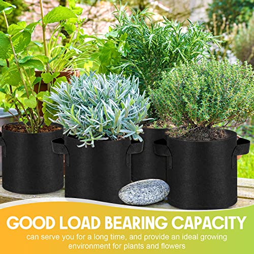 Nuanchu 60 Packs Grow Bags Bulk Aeration Fabric Pot with Handles Thickened Nonwoven Garden Bags to Healthy Root Growth Vegetables Heavy Duty Grow Pots Planting Planter for Flower Fruits (2 Gallon) - Image 5