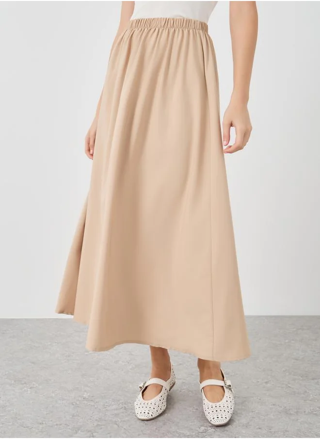 تايك تو Take Two Solid A-Line Midi Skirts