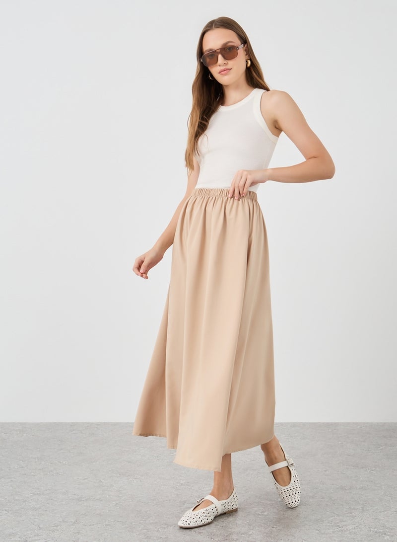 Take Two Take Two Solid A-Line Midi Skirts  - Image 2