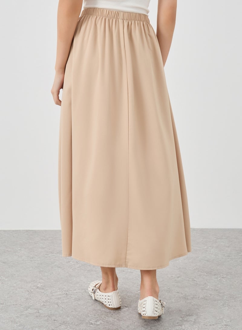 Take Two Take Two Solid A-Line Midi Skirts  - Image 3