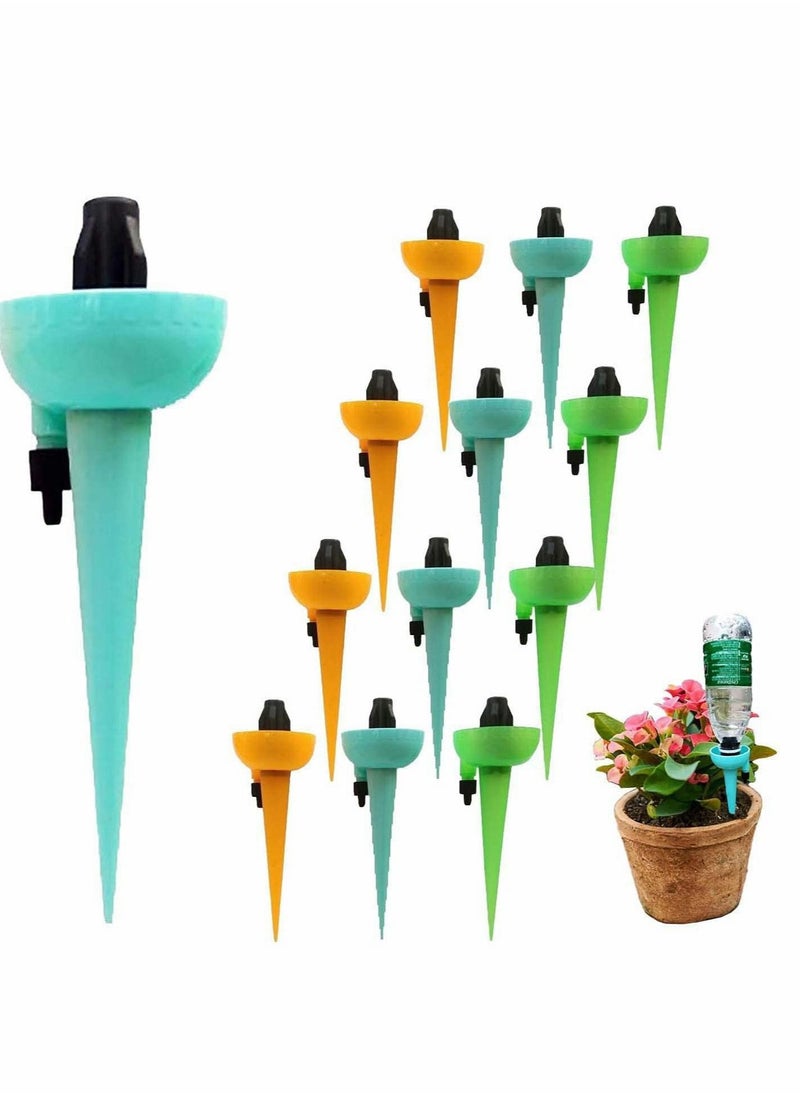 SYOSI Plant Self Watering Spikes, 12 Pcs Plant Automatic Irrigation Watering Drip Systerm with Slow Release Control Valve Switch for Home and Vacation Plant Watering  - Image 1