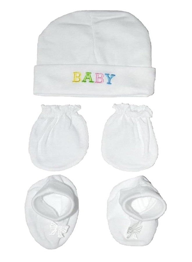 ANKIMA Soft Cotton Baby Boys & Baby Girls Party(Festive) Cap Bootie, Cap, Mitten (Multicolor) Pack 4 (0-3 Months) - Image 3