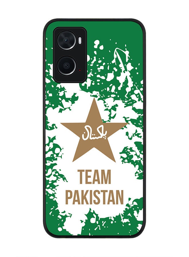 Stylizedd Rugged Black edge case for Oppo A96 4G/A36/A76 Slim fit Soft Case Flexible Rubber Edges Anti Drop TPU Gel Thin Cover - Team Pakistan - Image 1