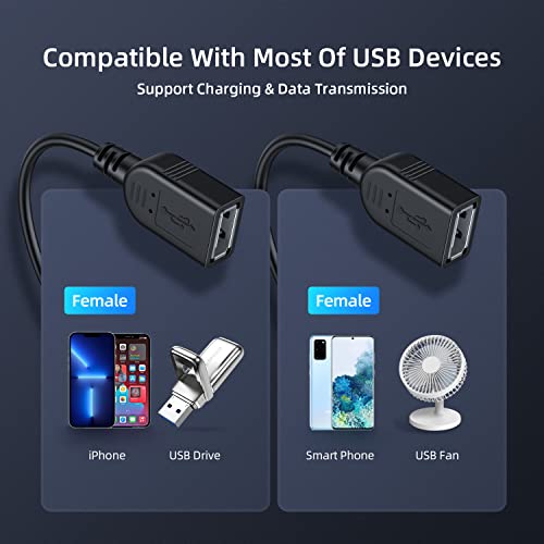 ANDTOBO USB 1 to 4 Splitter, USB 2.0 A Male to 4 USB Female Jack Y Splitter Hub Power Cord Extension Adapter Cable, Black - Image 2