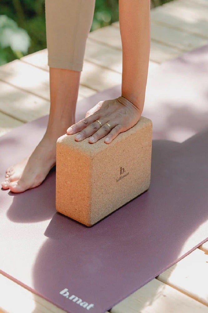 HALFMOON Cork Block – Compact 3″ Natural Cork Yoga Block” - Image 2