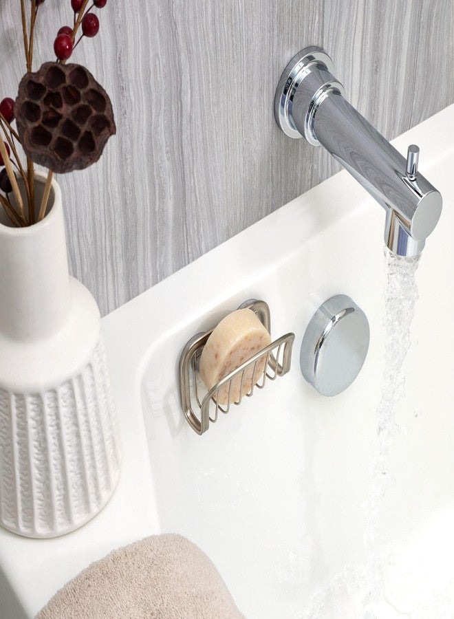 InterDesign iDesign Suction Cup Sponge Holder for Kitchen Sink - Brushed Nickel - Image 5