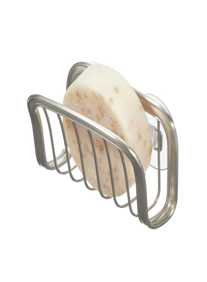 InterDesign iDesign Suction Cup Sponge Holder for Kitchen Sink - Brushed Nickel - Image 1